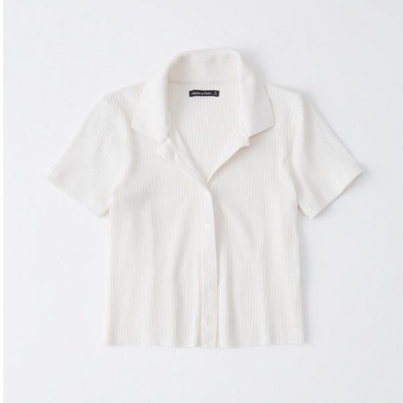 Abercrombie & Fitch Tops - Abercrombie & Fitch Preppy Short-Sleeve Ribbed Polo Top, Size S